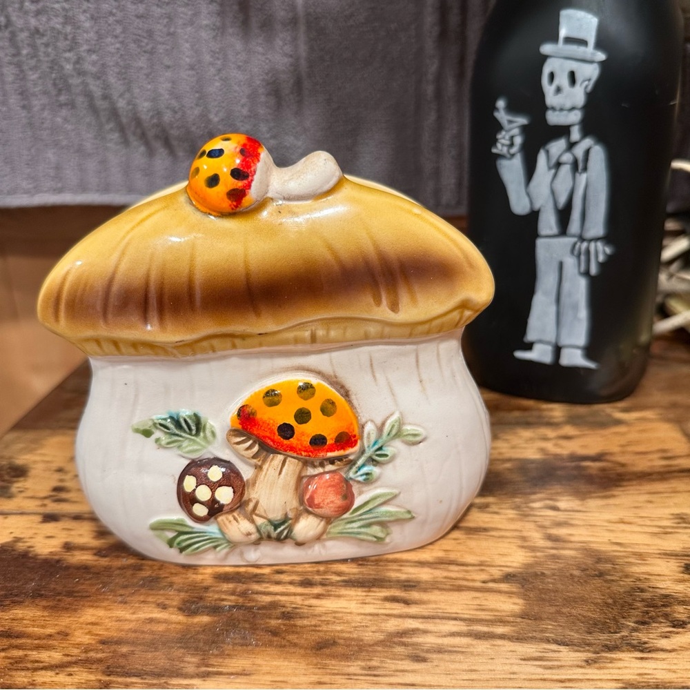 Vtg 1970s Sears Merry Mushrooms Napkin Holder